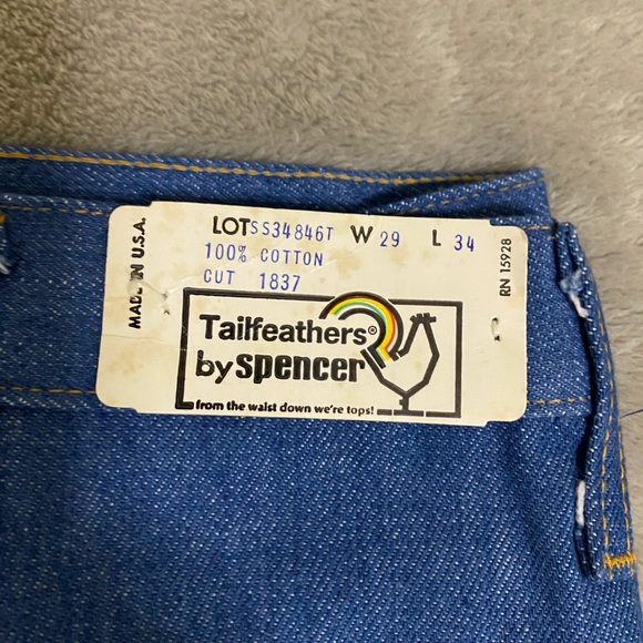 Vintage 70’s Tailfeathers Bell Bottom Jeans - Picture 4 of 12